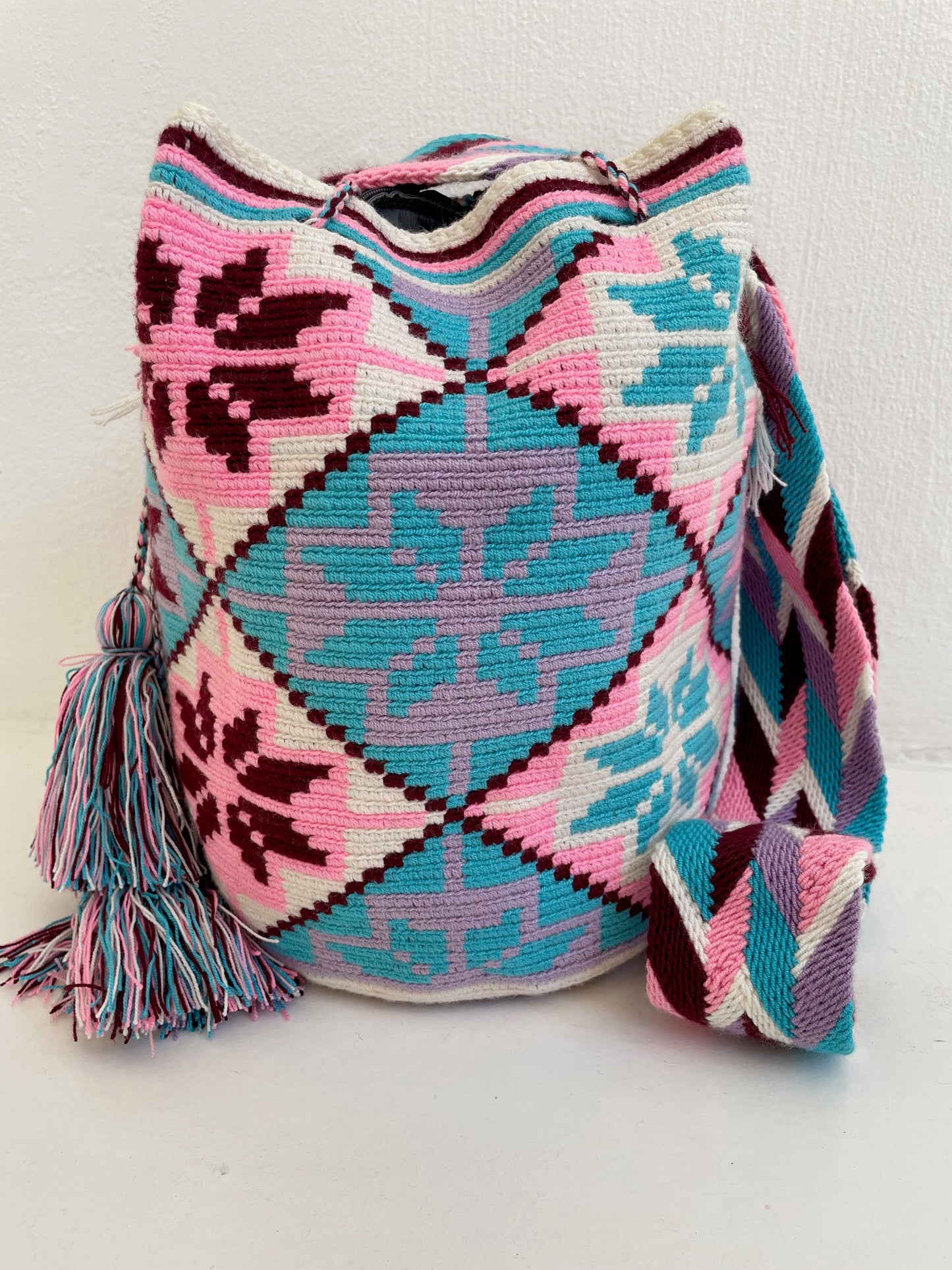 Blue & Pink Flower Mochila