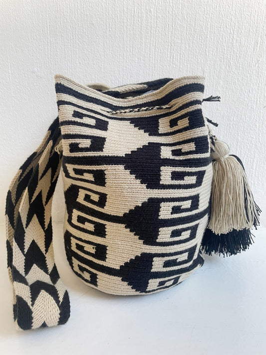 Black & White Spiral Mochila Bag